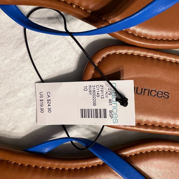 Maurices Ruby Roe Blue and Silver Women's Sandals Thong Sandal - Picture 3 of 7